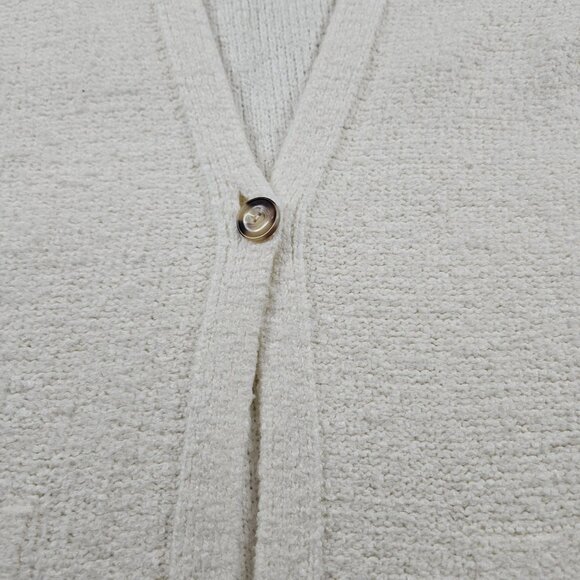 J Jill Cardigan Womens XL Petite Cream Cozy Coastal Chic Neutral Textured Duster - Picture 4 of 9